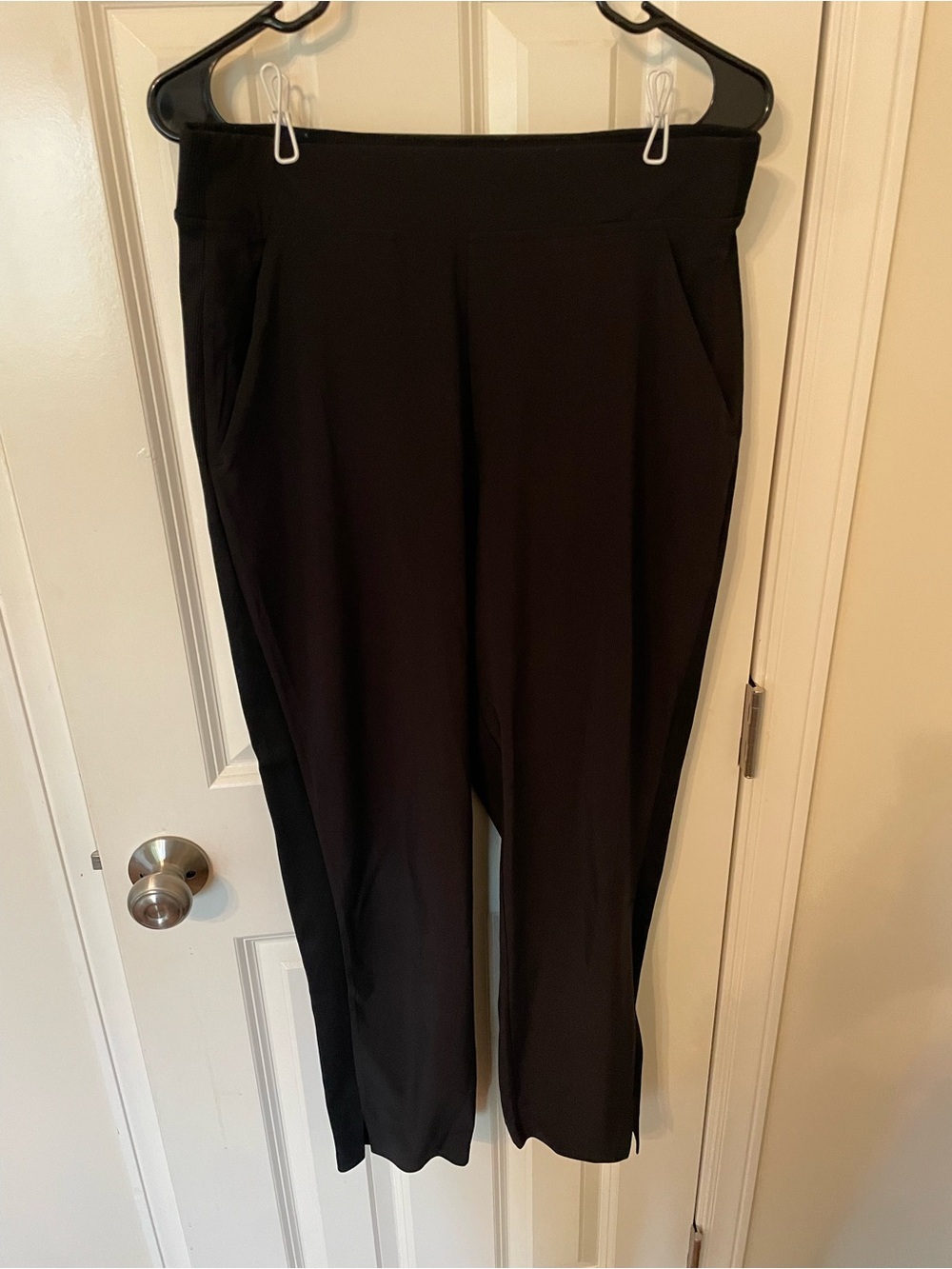 Athleta Black Straight-Leg Pull-On Pants
